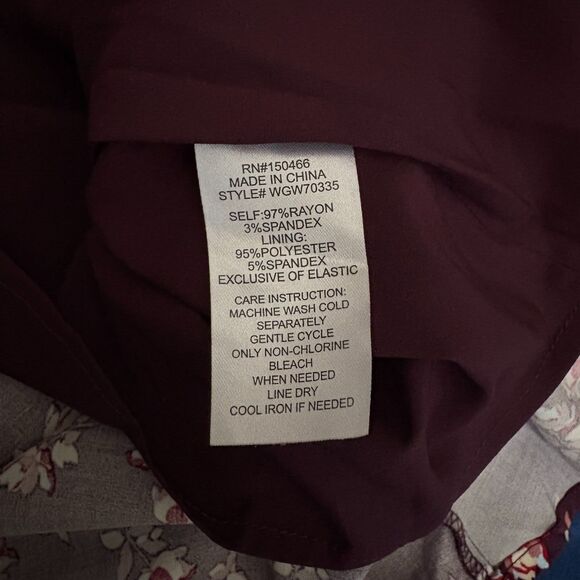 Stitch Fix 41 Hathorn Beatriz Scallop Mini Dress Burgundy Floral Size Small - Picture 7 of 7